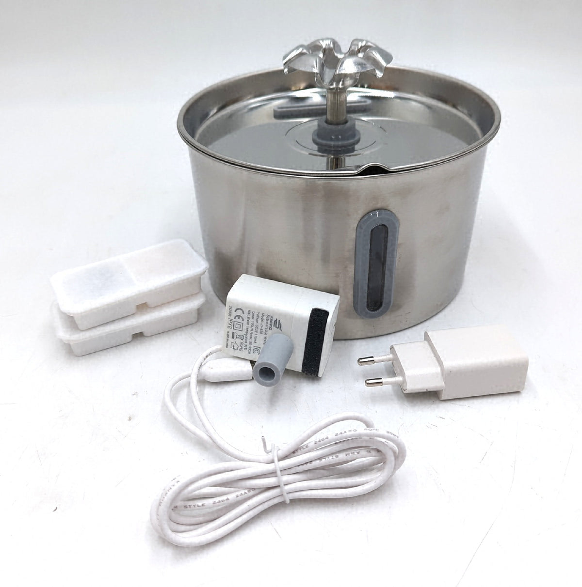 Zenbrunnen Katzenbrunnen Edelstahl 22L Superleise Trinkbrunnen mit Kabel f