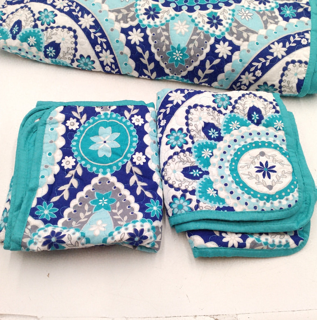 Fancy Collection 3-teiliges gesteppte Bettwäsche Set für Kingsize Betten