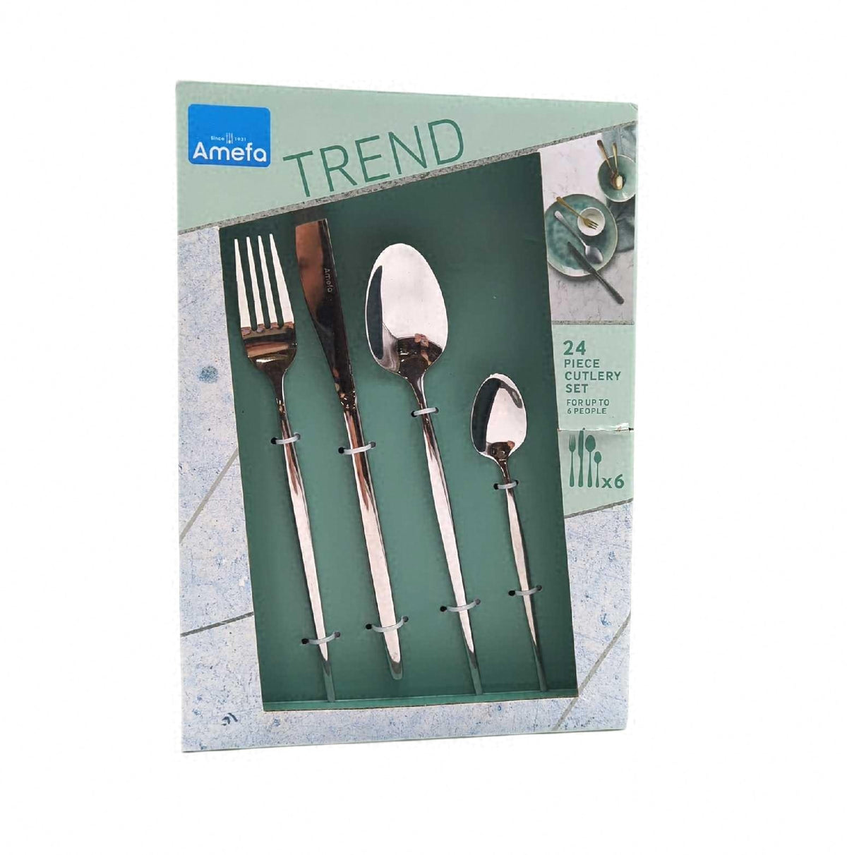 Amefa Soprano Besteckset 24 teilig Flatware Besteck Messer Löffel Gabeln
