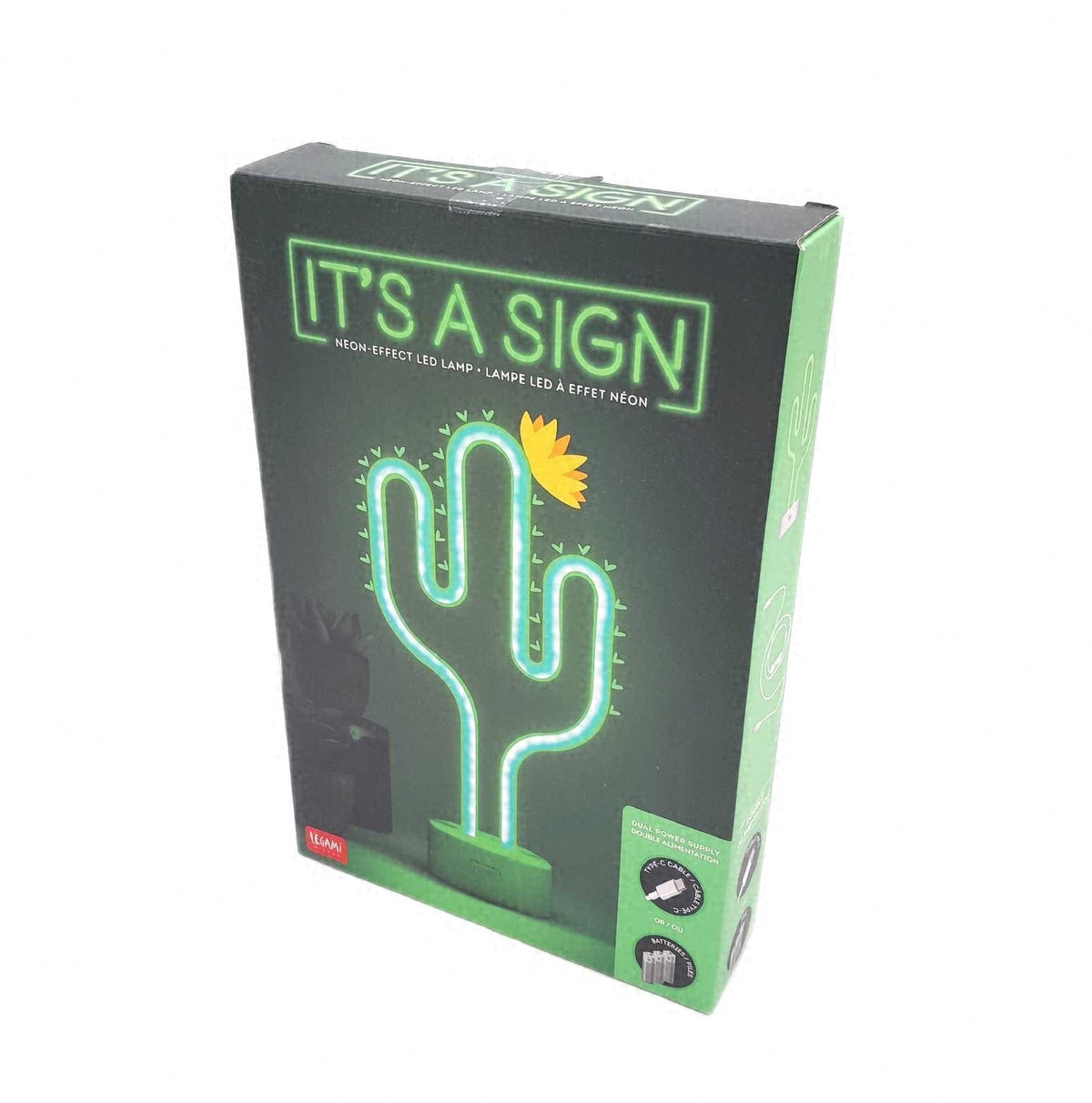 Legami LED Lampe Neon Effekt Its a Sign Cactus doppelte Stromversorgung Tischlampe