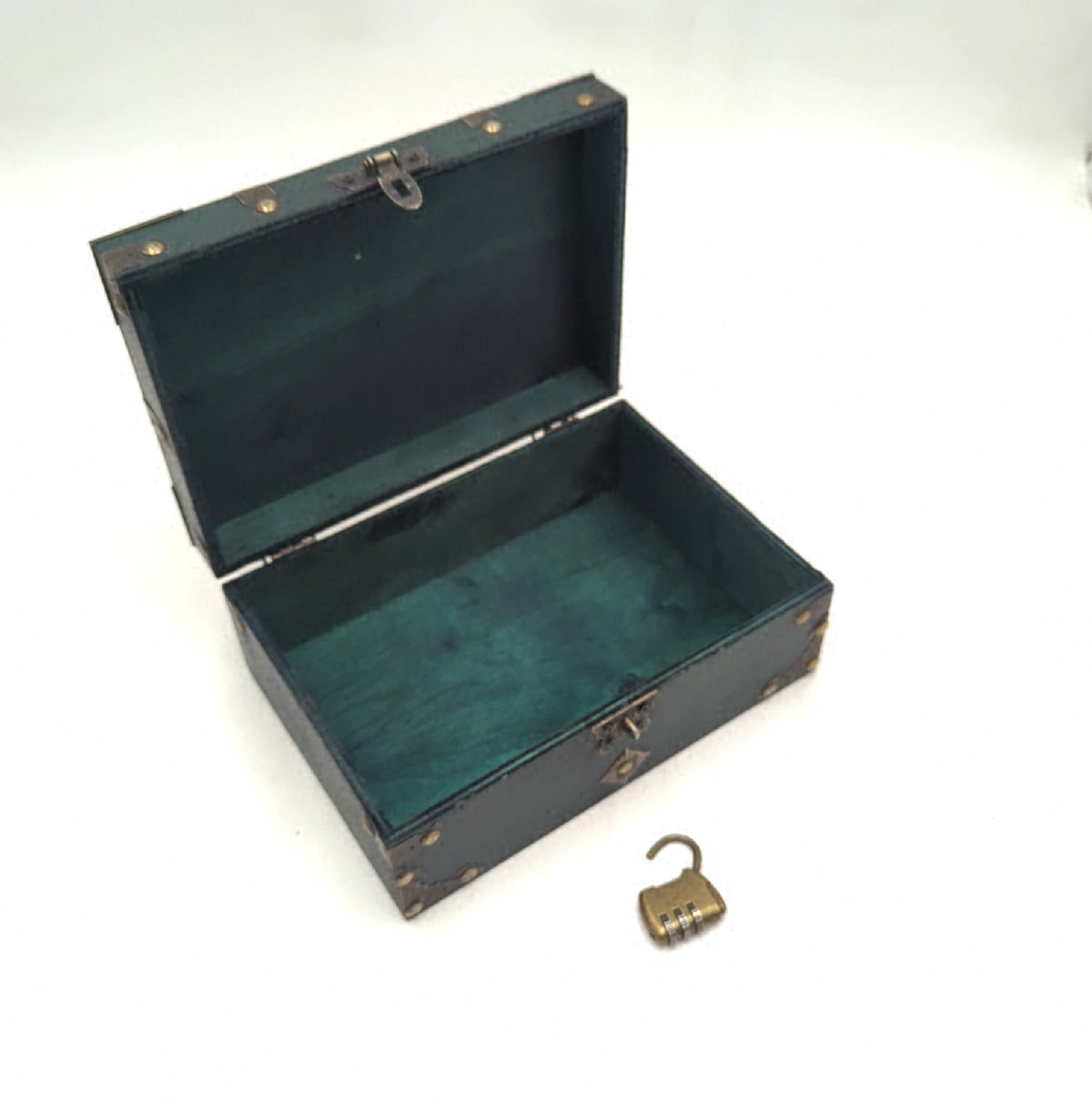SZHUGEKI Vintage Schatzkiste Holz Gruen 24 x 17 x 95 cm mit Zahlenschloss