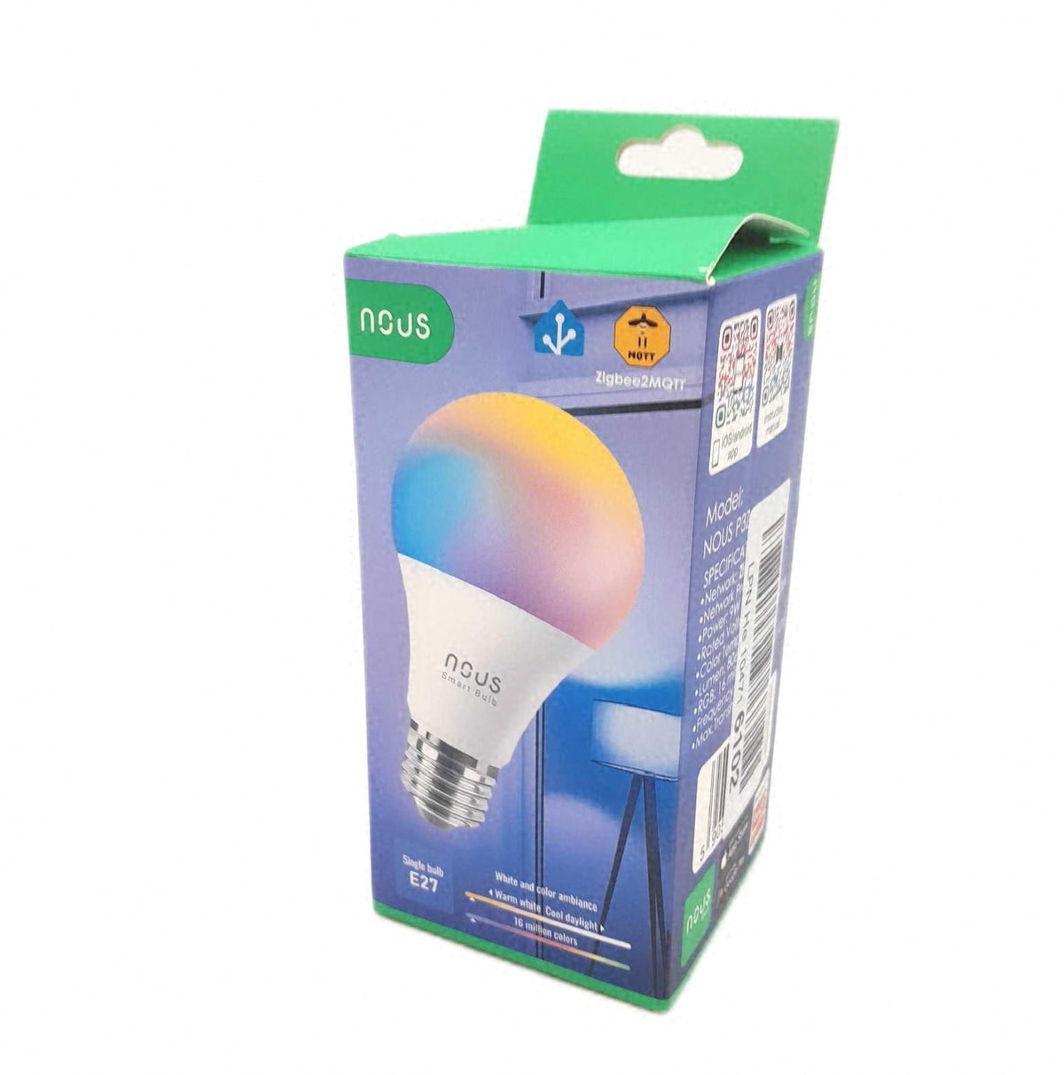 NOUS ZigBee Smart Glühbirne E27 LED RGB kompatibel Alexa Home Assistant Beleuchtung