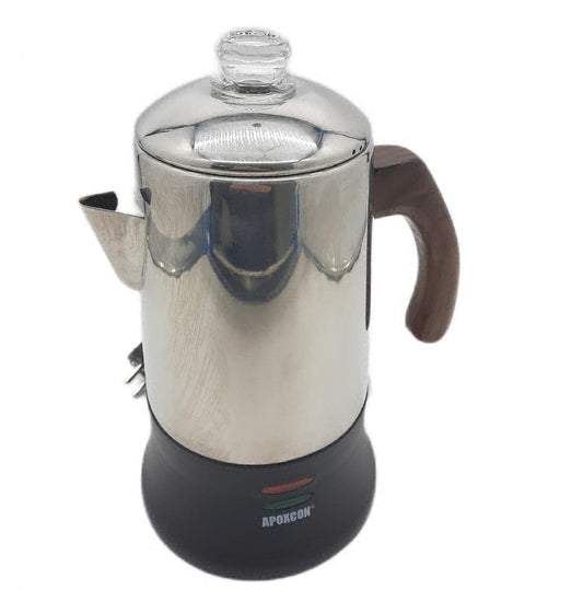 APOXCON Edelstahl 188 SS304 Kaffeemaschine Elektrischer Perkolator Kordlos Edelstahl