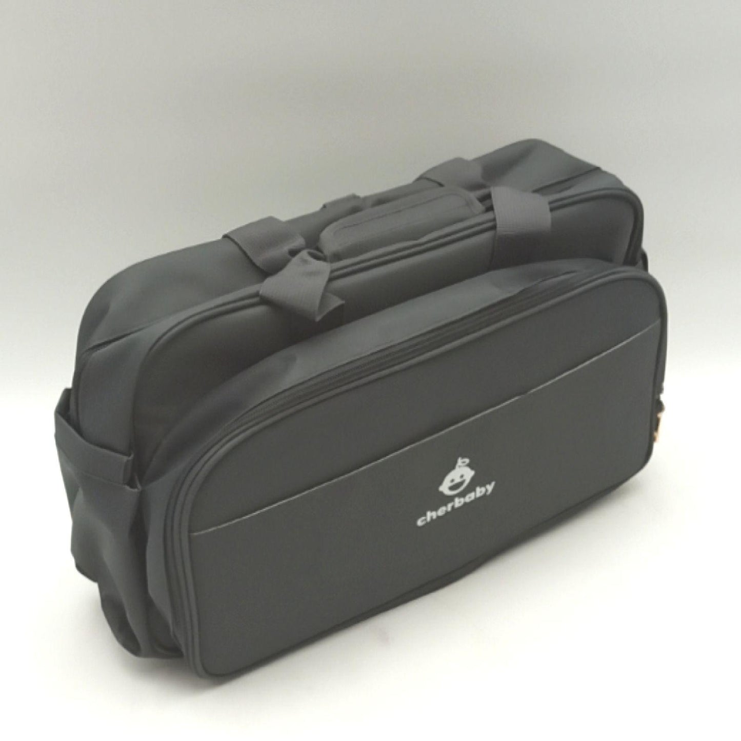 cherbaby Mama Tasche Wickeltasche Baby Zubehör Grau Modell mit Haken und Schultergurt wasserd