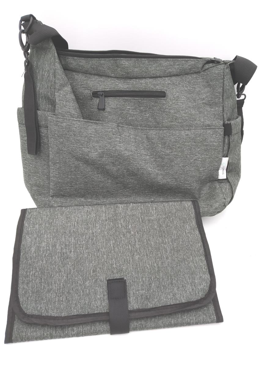 LOMOS Wickeltasche Babyausstattung großes Modell Wickelunterlage Grau praktisch funktional