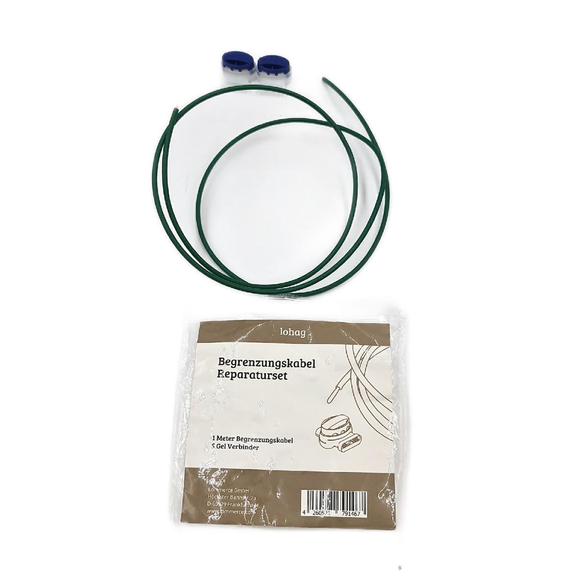lohag® 5 Kabelverbinder + 1m Begrenzungskabel inkl. Reparaturset - wasserdichte Verbindungsklemmen mit Gelfüllung Gelklemmen - Kompatibel für Bosch  Gardena  Husqvarna  Worx  Yard Force