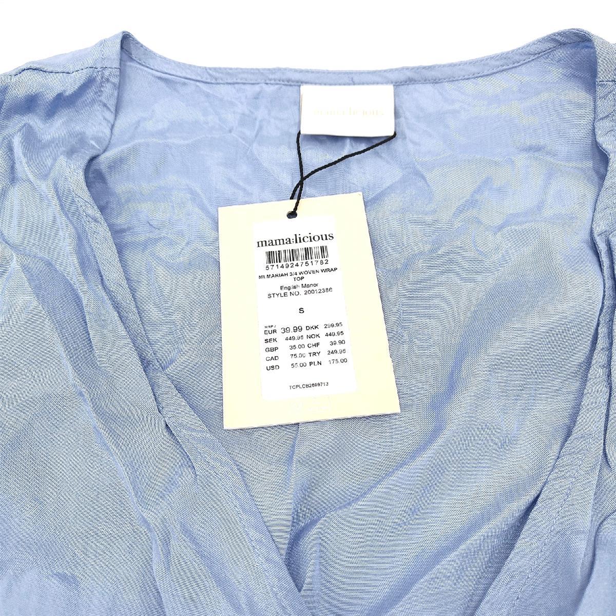 Mamalicious Bluse Damenbekleidung MLMARIAH Woven Wickeloptik Eleganz