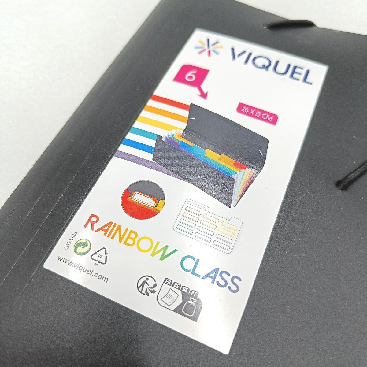 Viquel Rainbow Class – Ordnungsmappe für Büro – Dokumententasche mit 6 Positionen – Organizer für Büro ausziehbar – Ordnungsmappe aus Kunststoff