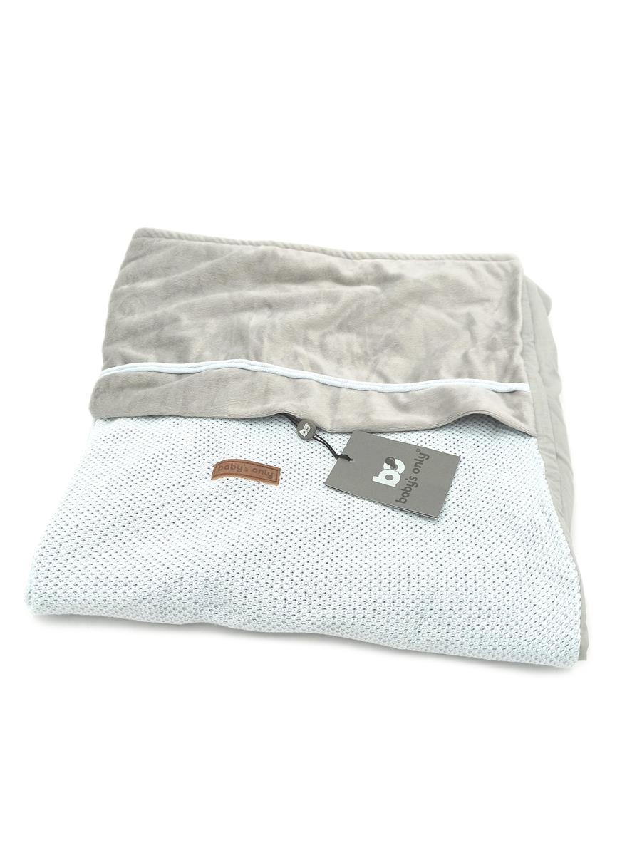 Baby's Only - Baby Bettwäsche Classic - TOG 1.5 - Gestrickte Babydecke für Kinderbett oder Kinderwagen - 80x80 cm - Puderblau
