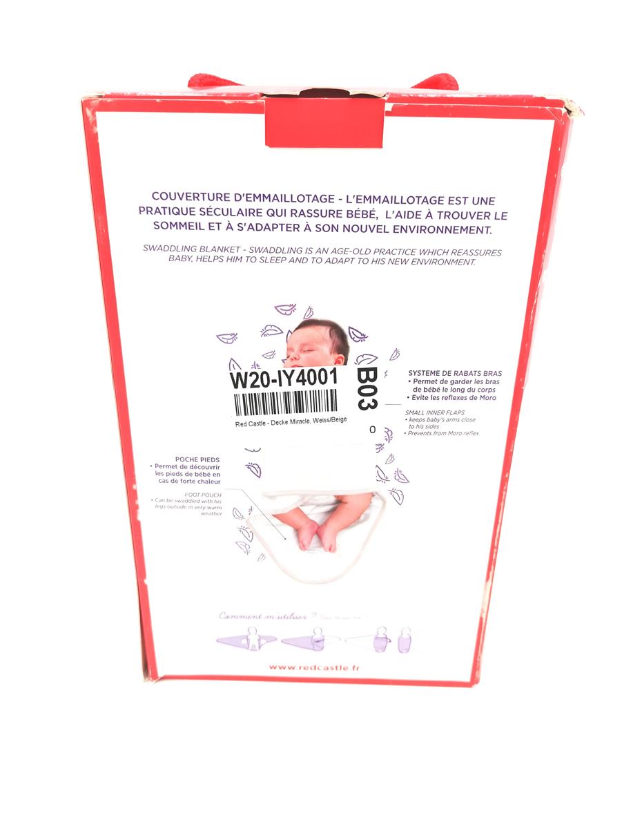 Beaba Babydecke Baby Zubehör Baumwolljersey Weiß Beige 0 3 Monate Warmhaltend Kuschelig