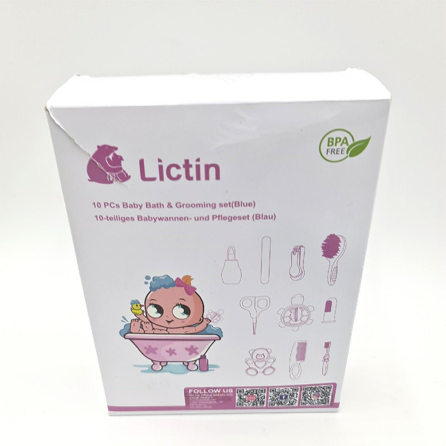 Lictin Baby Pflege Set Bade Thermometer Haarbuerste ohne Beissring