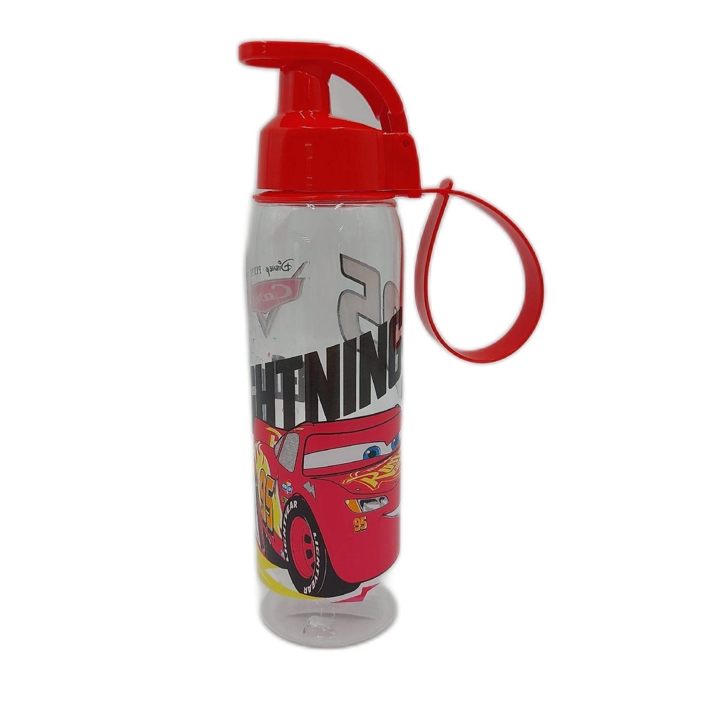 LULABI Disney CARS Kinder Plastikflasche Transport Motiv wiederverwendbar BPA frei praktisch Schule Schwimmbad 500 ml Rot Auto