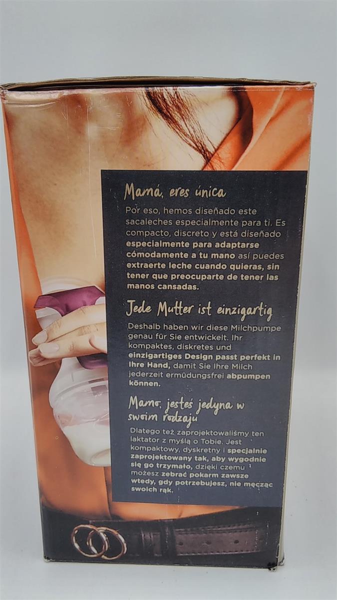 Tommee Tippee „Made for Me“ manuelle Brustmilchpumpe, Ergonomischer Handgriff, BPA-frei, transparent