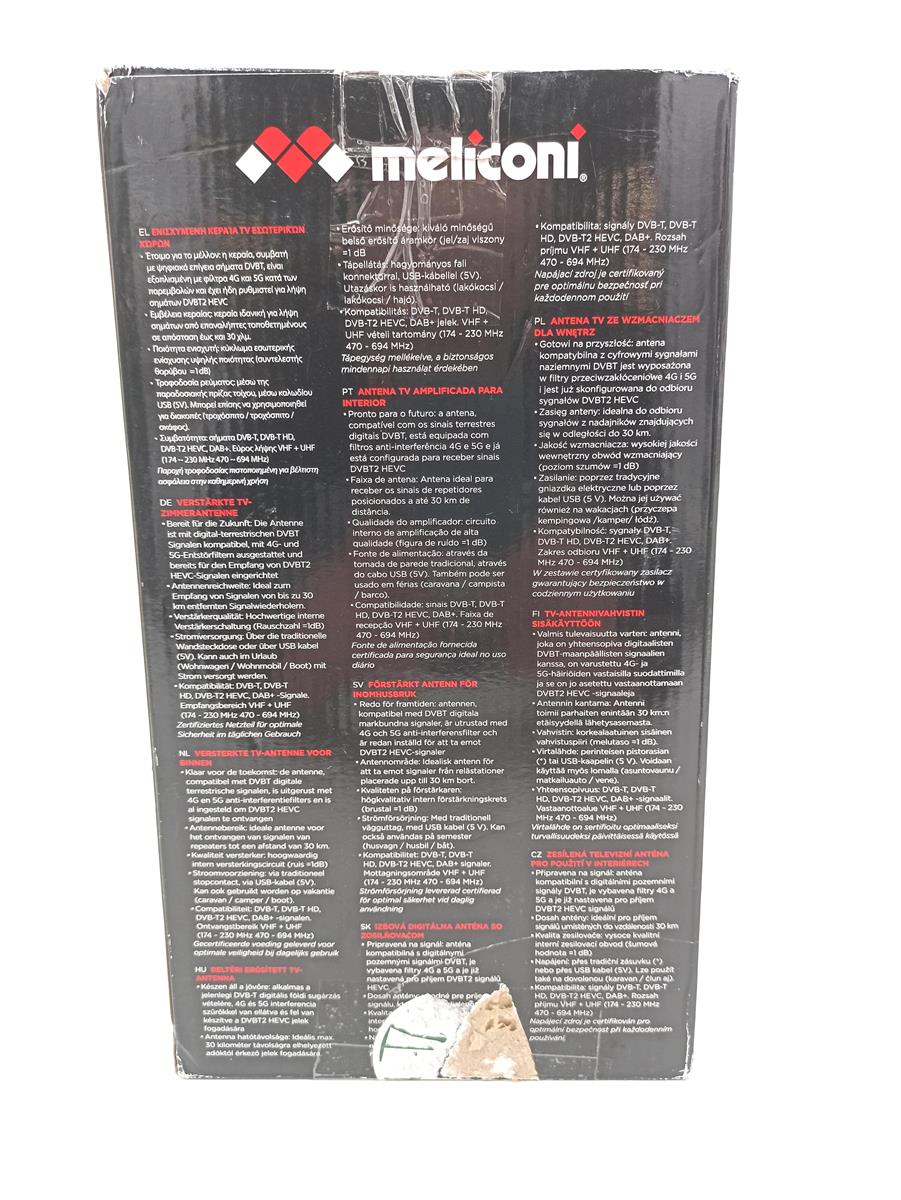 Meliconi TV Innenantenne Antennen Digitales Terrestrisches Signal AT55 Ultraschlank