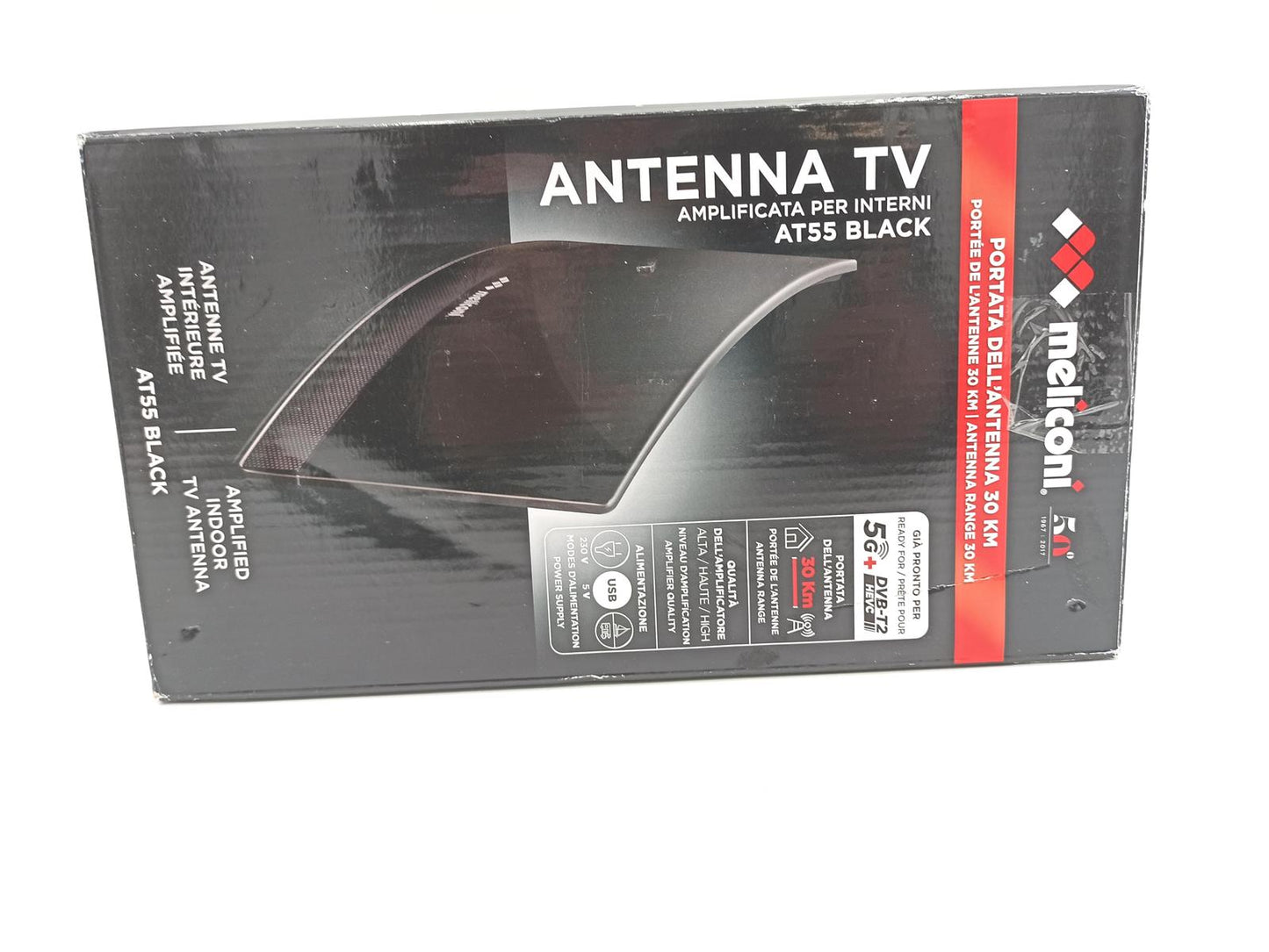 Meliconi TV Innenantenne Antennen Digitales Terrestrisches Signal AT55 Ultraschlank