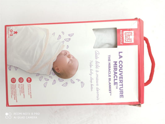 BÉABA  Puck-/Neugeborenendecke  Babydecke  beruhigt das Baby  Ökotex-Textilien  100% Baumwolljersey  0–3 Monate  Weiss/Beige
