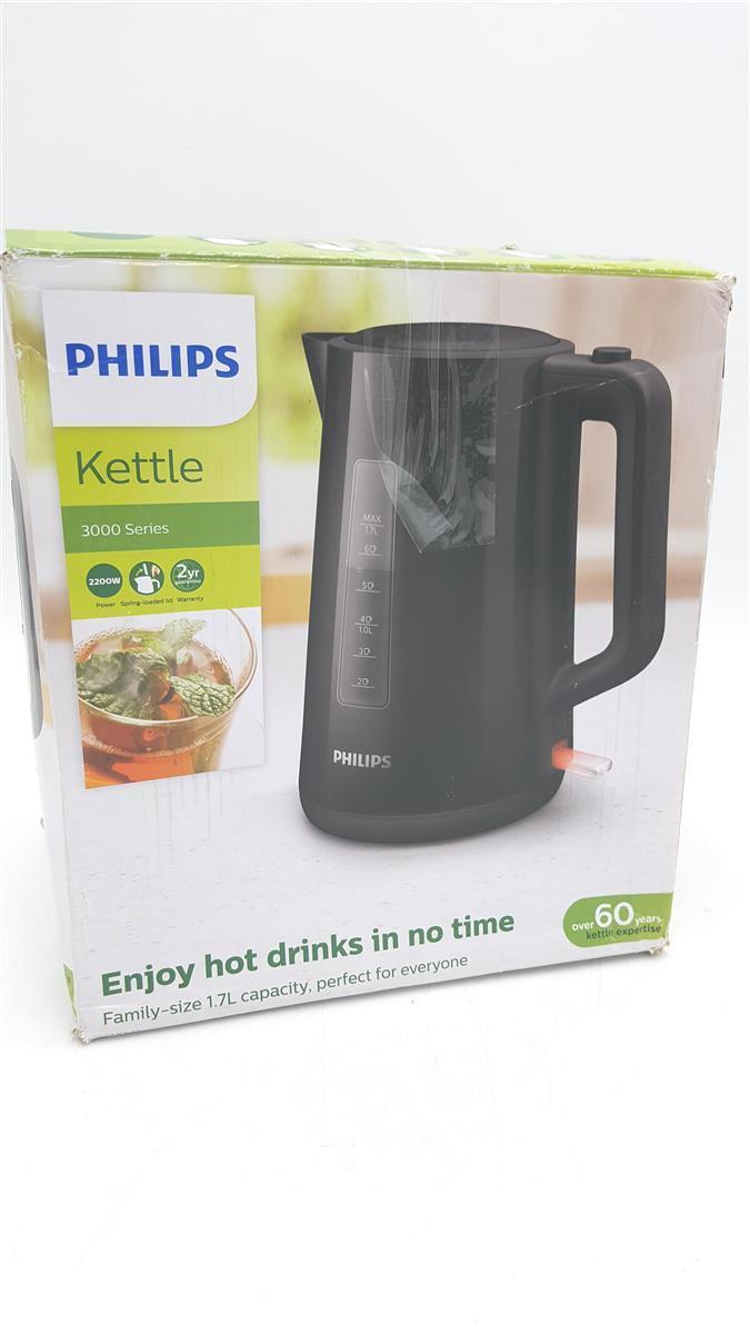 Philips HD931820 Wasserkocher Series 3000 Klappdeckel Leuchtanzeige schwarz Hotasinweiß