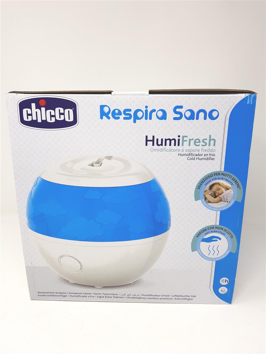 Chicco Humi Fresh Ultraschall Kaltluftbefeuchter für Kinder, Kaltdampf, Luftbefeuchter Geräuschlos für Erholsame Nächte, mit Essenzbehälter, Abschaltautomatik, Raumluftbefeuchter 8 Stunden Laufzeit
