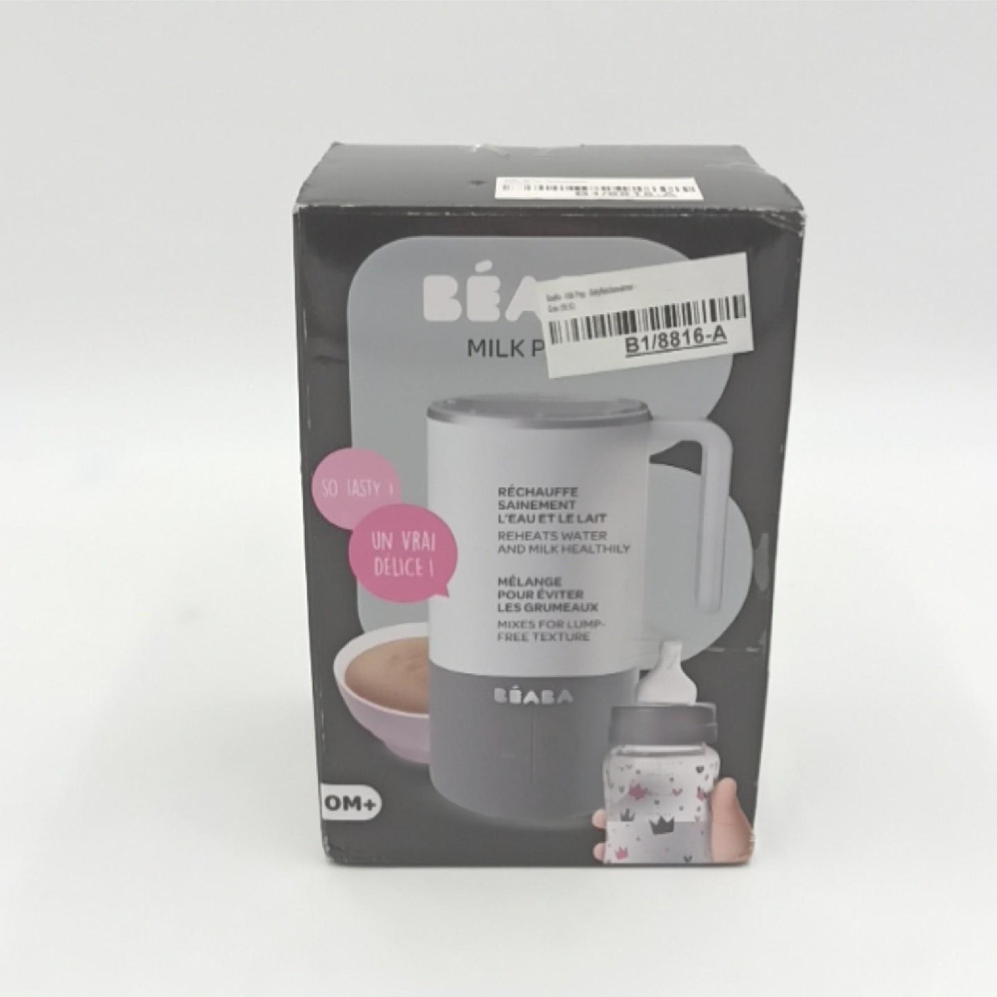 BÉABA Milk Prep Zubereiter Fläschchen milchhaltige Getränke schnell aufheizend Milch Milchpulver Muttermilch Folgemilch Schokomilch Babies Kleinkinder Grau Effizient