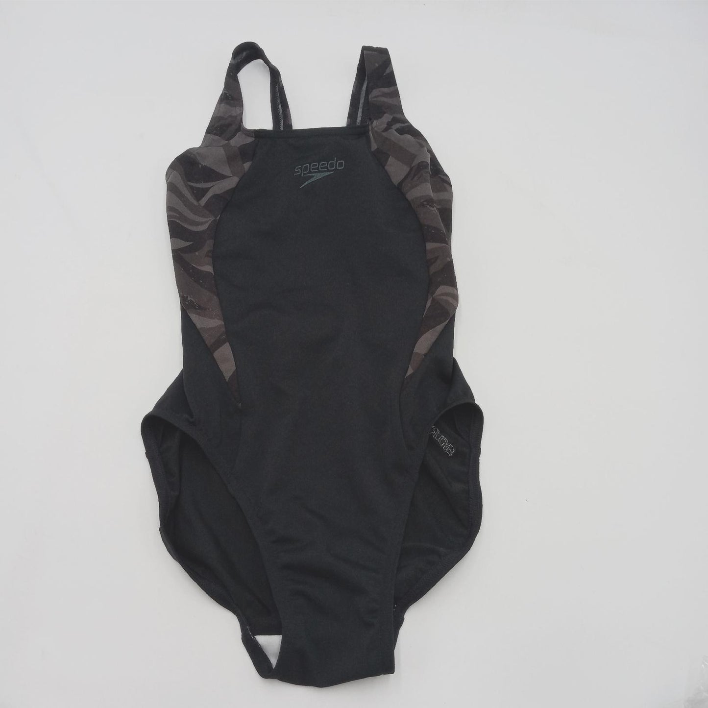 Speedo Hyperboom Splice Muscleback Badeanzug für Damen, Schwarz/Grau, 28 (DE 32)