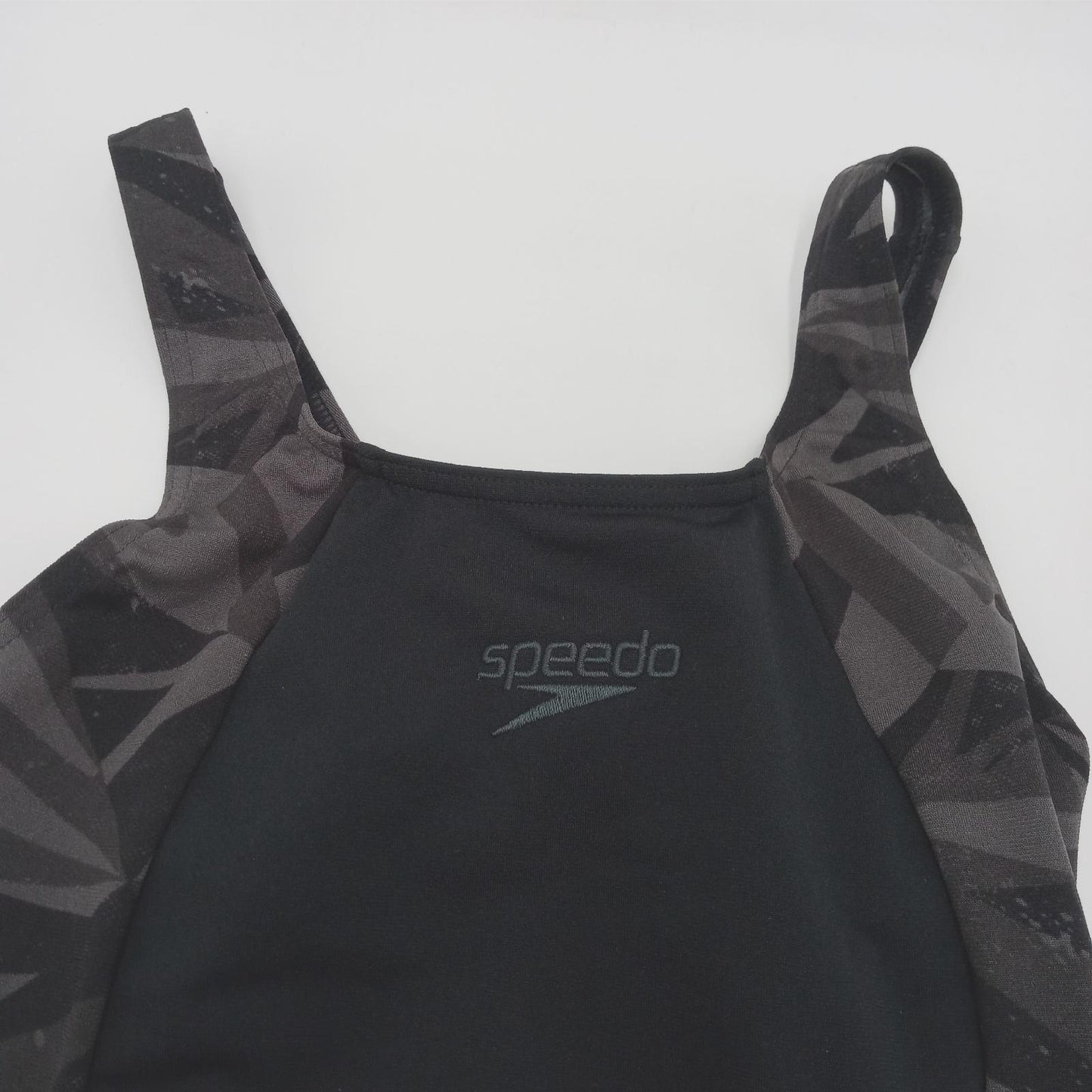 Speedo Hyperboom Splice Muscleback Badeanzug für Damen, Schwarz/Grau, 28 (DE 32)