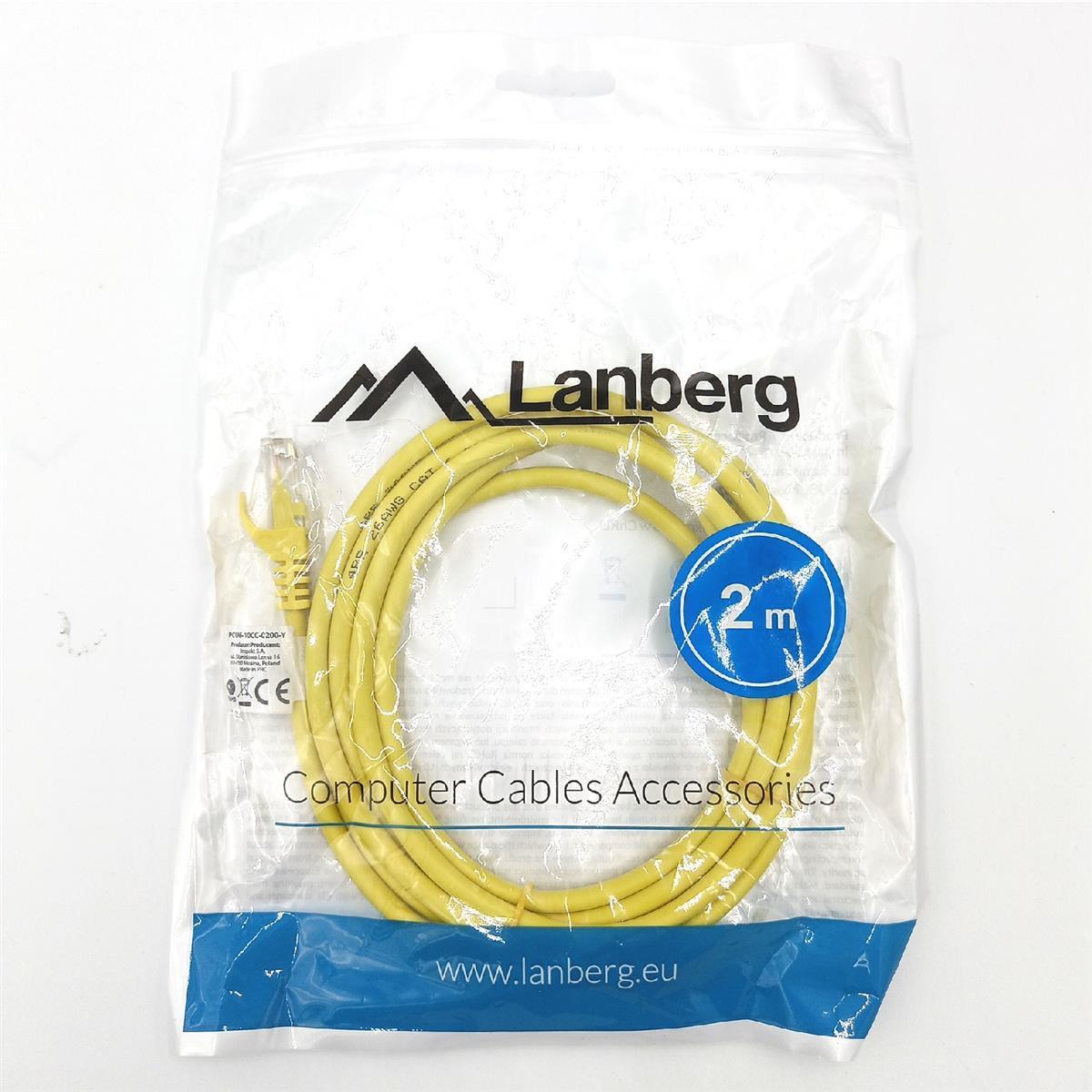 Lanberg PCU6-10CC-0200-Y Netzwerkkabel Kat.6 Utp, 2m gelb