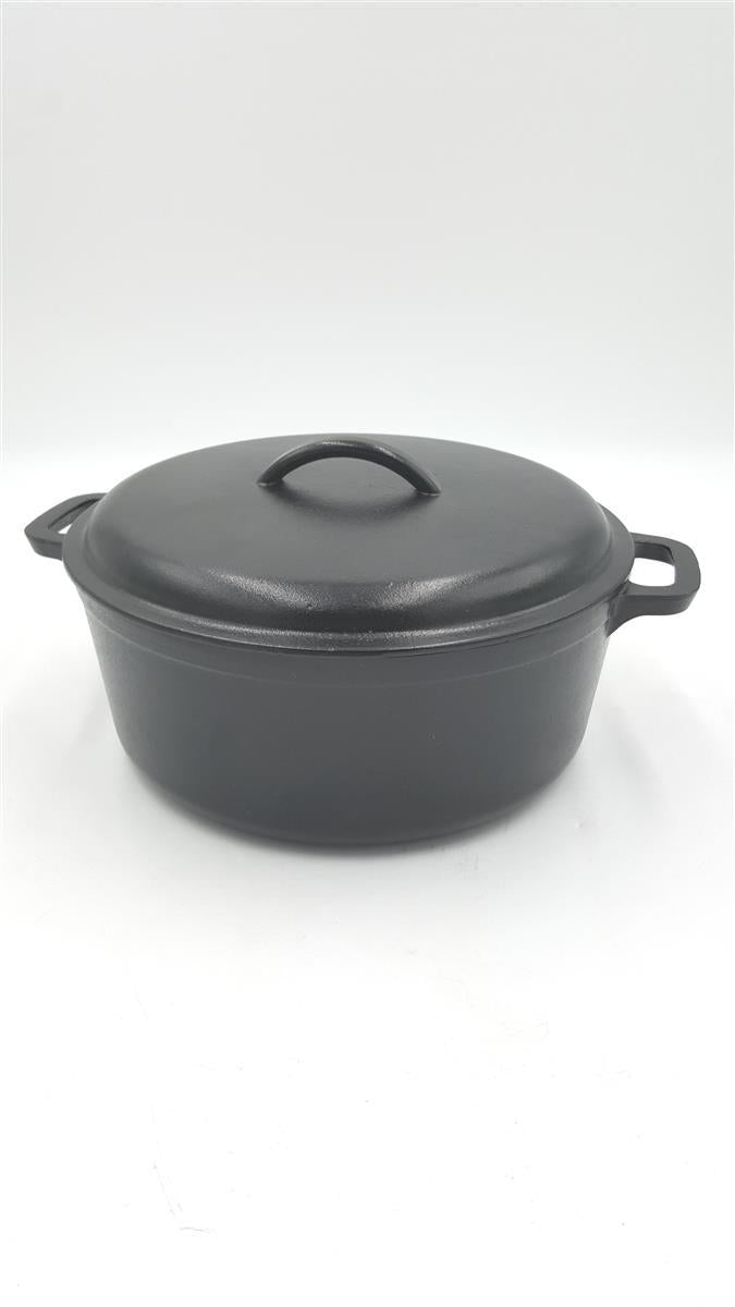 AmazonBasics Schmortopf Kochgeschirr Gusseisen 662 Liter Einbrennen Effekt Optimal