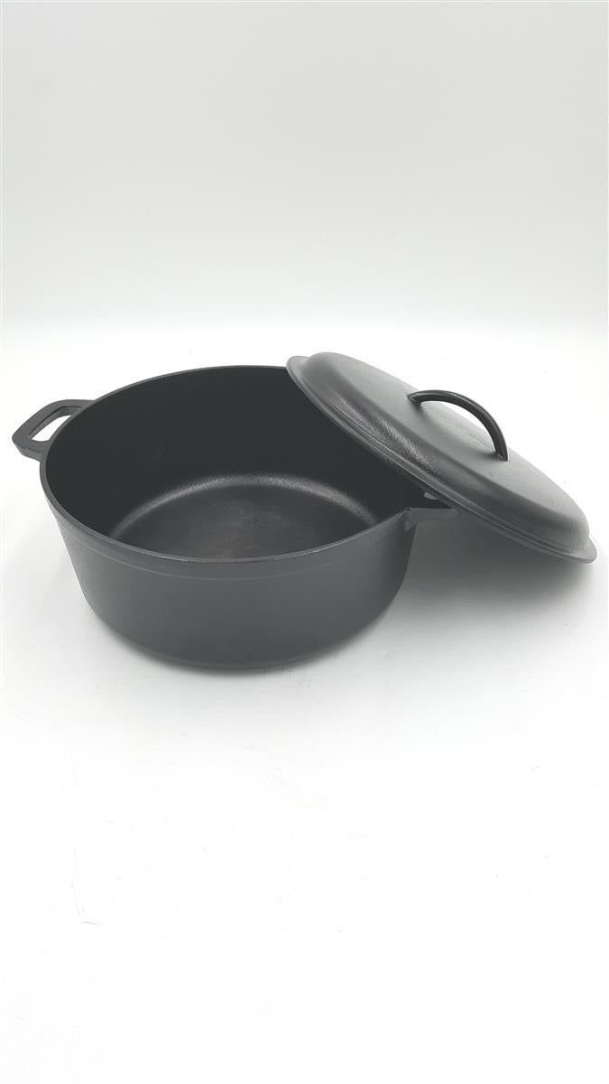AmazonBasics Schmortopf Kochgeschirr Gusseisen 662 Liter Einbrennen Effekt Optimal