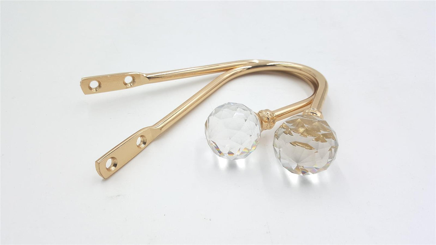 PHOEWON Vorhang Raffhalter Gardinen Metall Gold Set 2 Halter Kristall Eleg