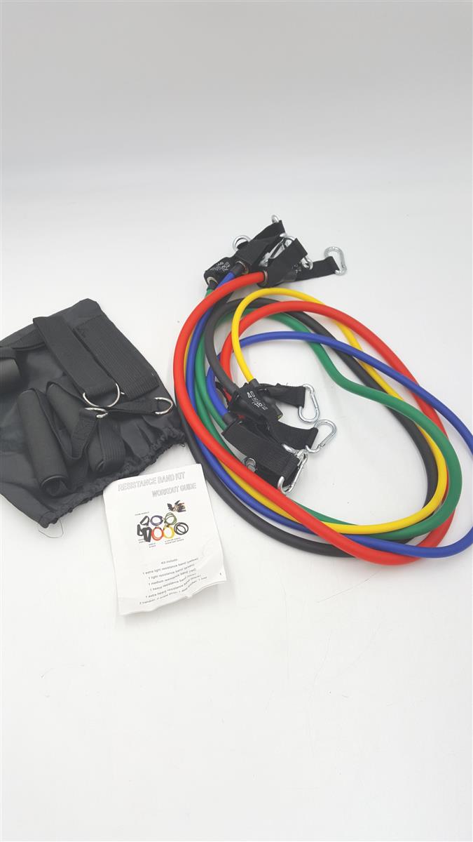 Telagoo Fitnessbänder Fitnessband Set Krafttraining Training Zubehör mit Griffen Türanker und Knö
