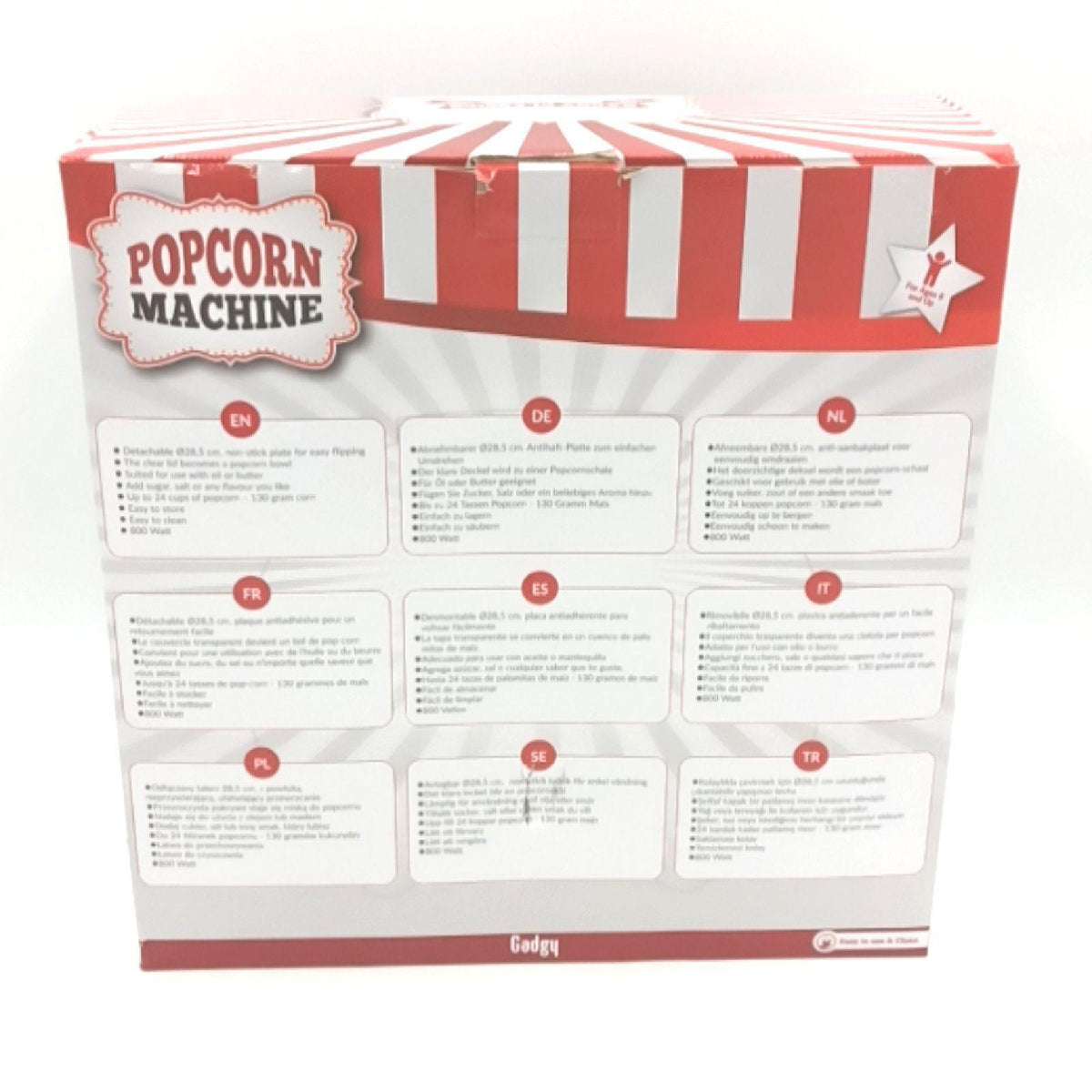 Gadgy Popcornmaschine Küchengeräte Haushalt Popcorn Maker 800 Watt Antihaftbesch