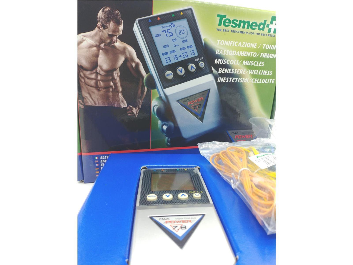 TESMED Max 7 8 Elektro Muskelaufbau Massage Elektrostimulator 4 Kanäle TENS EMS Gerät