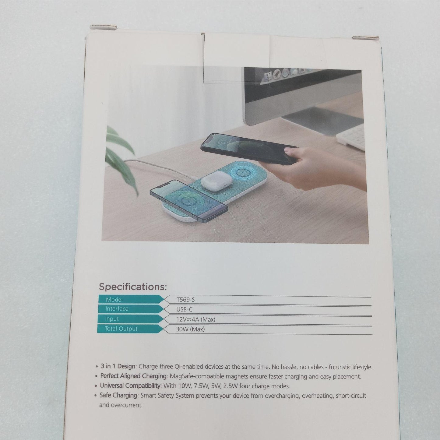Es Wireless Charger 3 in 1 Ladestation Qi Wireless Smartphone Slim Schnell Kabellose Ladepad Allen Smartphones Gruen