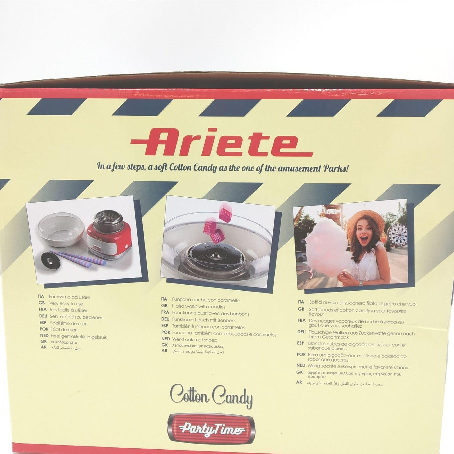 Ariete Zuckerwattemaschine Küchengeräte 450 Watt rot Spaß beim Kochen Zuckerwatte