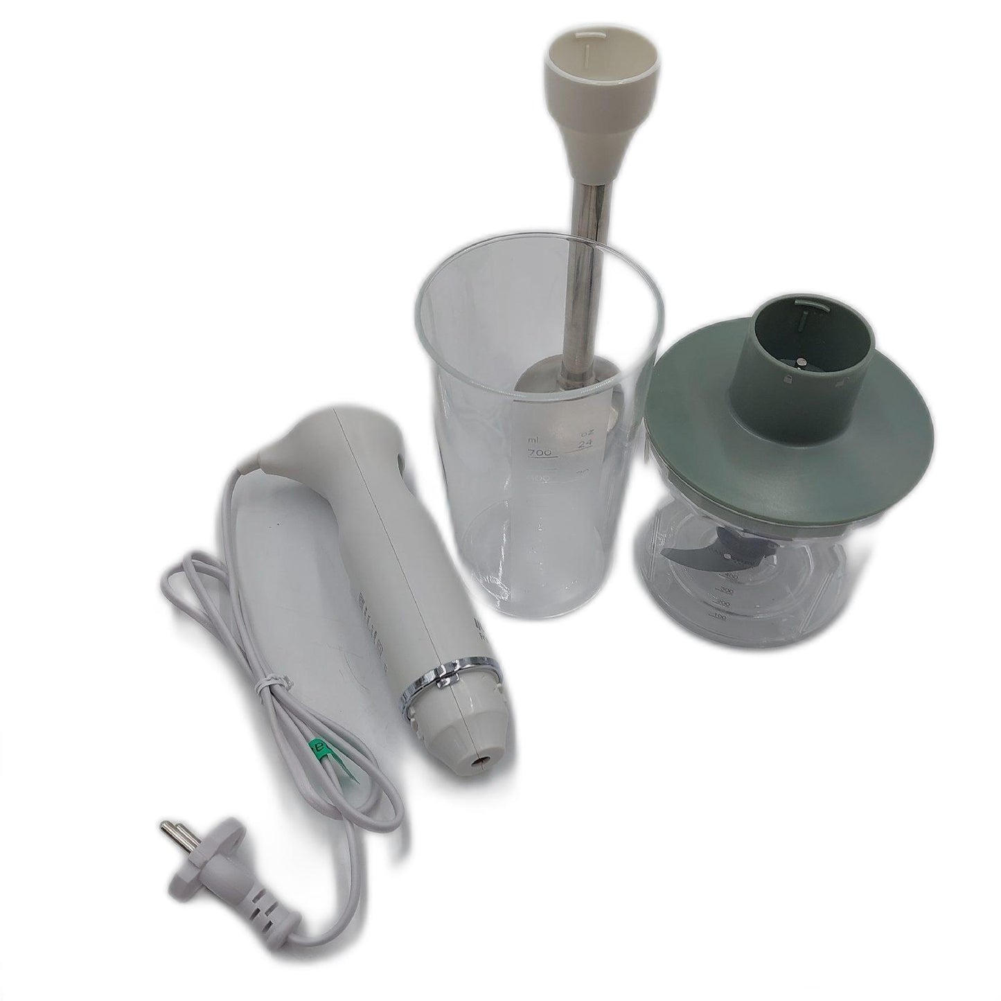 Imetec Frulla&Trita Tauchmixer, Klingen aus Edelstahl, extra großes Fuß, abnehmbarer Schaft, Messbecher mit 1 Liter, 800 Watt, 15 U/min