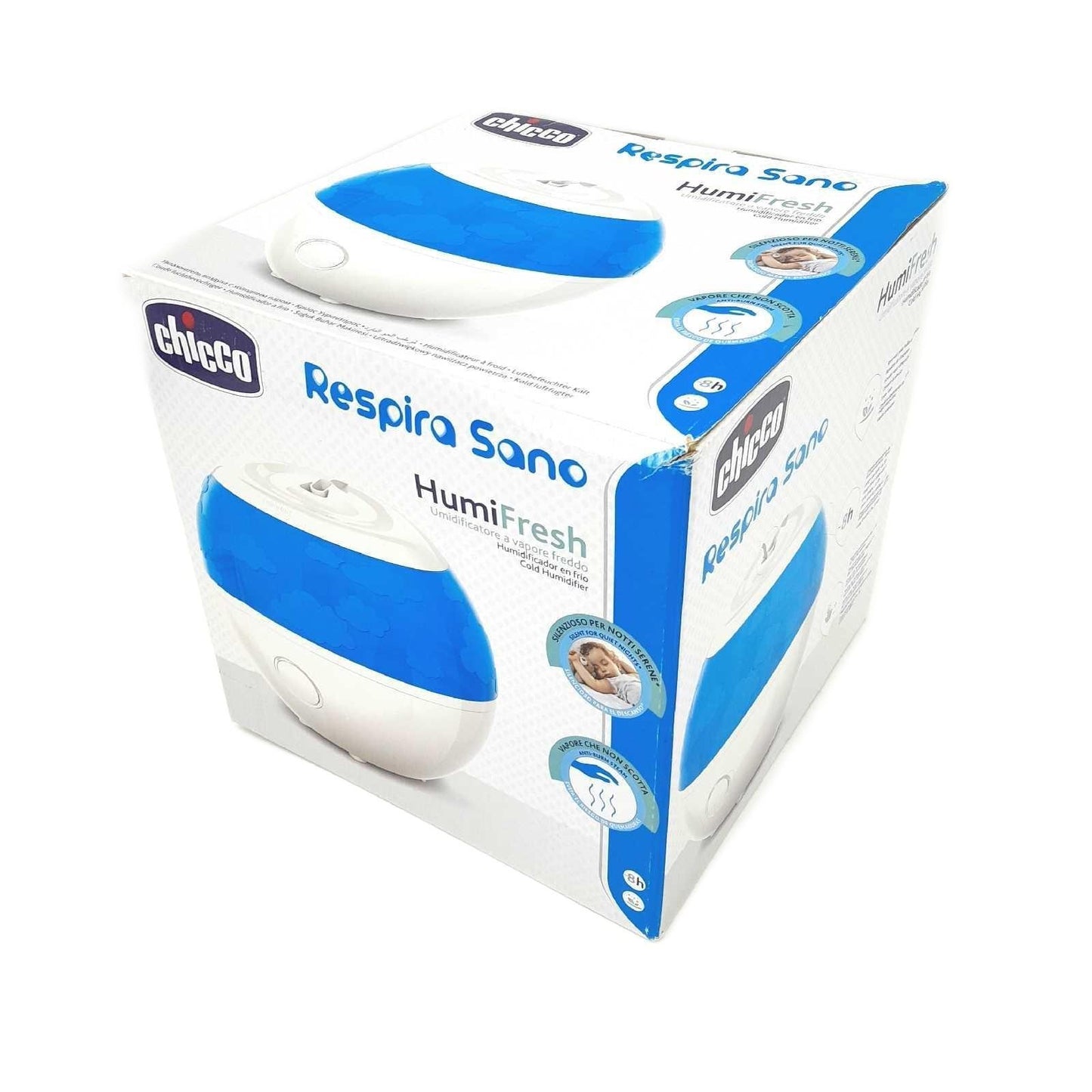 Chicco Humi Fresh Ultraschall Kaltluftbefeuchter für Kinder, Kaltdampf, Luftbefeuchter Geräuschlos für Erholsame Nächte, mit Essenzbehälter, Abschaltautomatik, Raumluftbefeuchter 8 Stunden Laufzeit