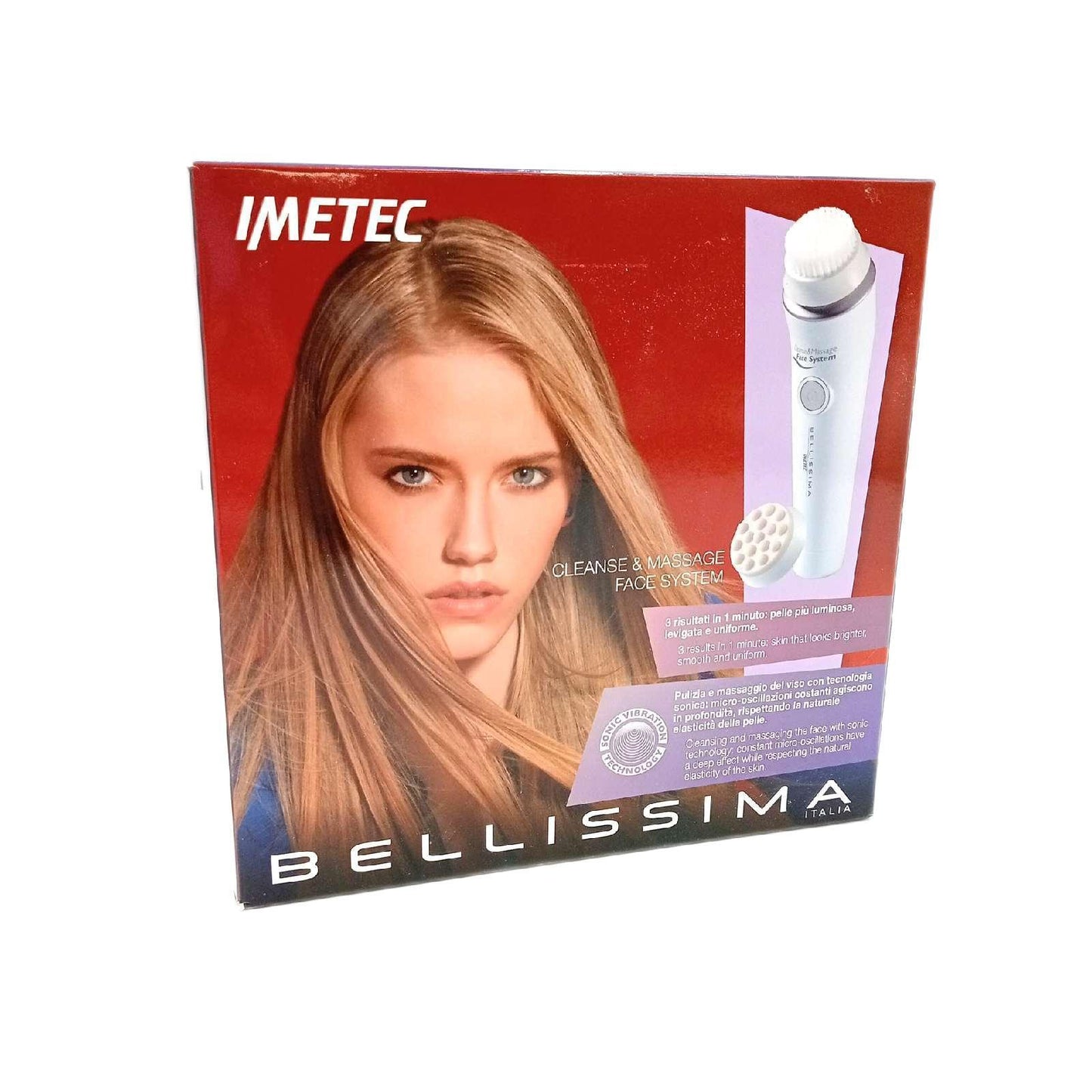 Imetec Bellissima Face Cleansing Cleanse&Massage, Gesichtsreinigungsbürste, 3 unterschiedliche Bürstenköpfe für eine individuelle Behandlung, Sonic-Technology