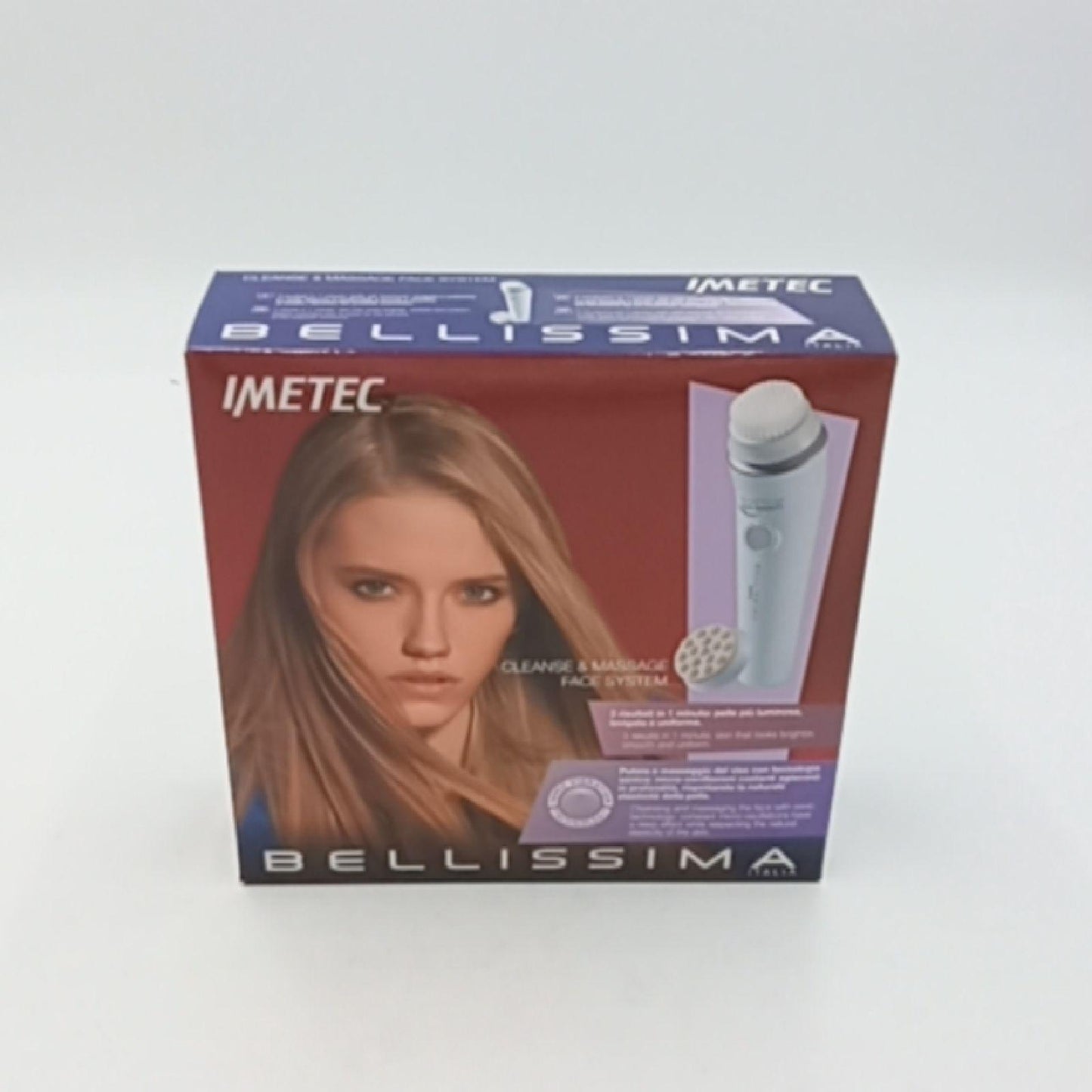 Imetec Bellissima Face Cleansing Cleanse&Massage, Gesichtsreinigungsbürste, 3 unterschiedliche Bürstenköpfe für eine individuelle Behandlung, Sonic-Technology