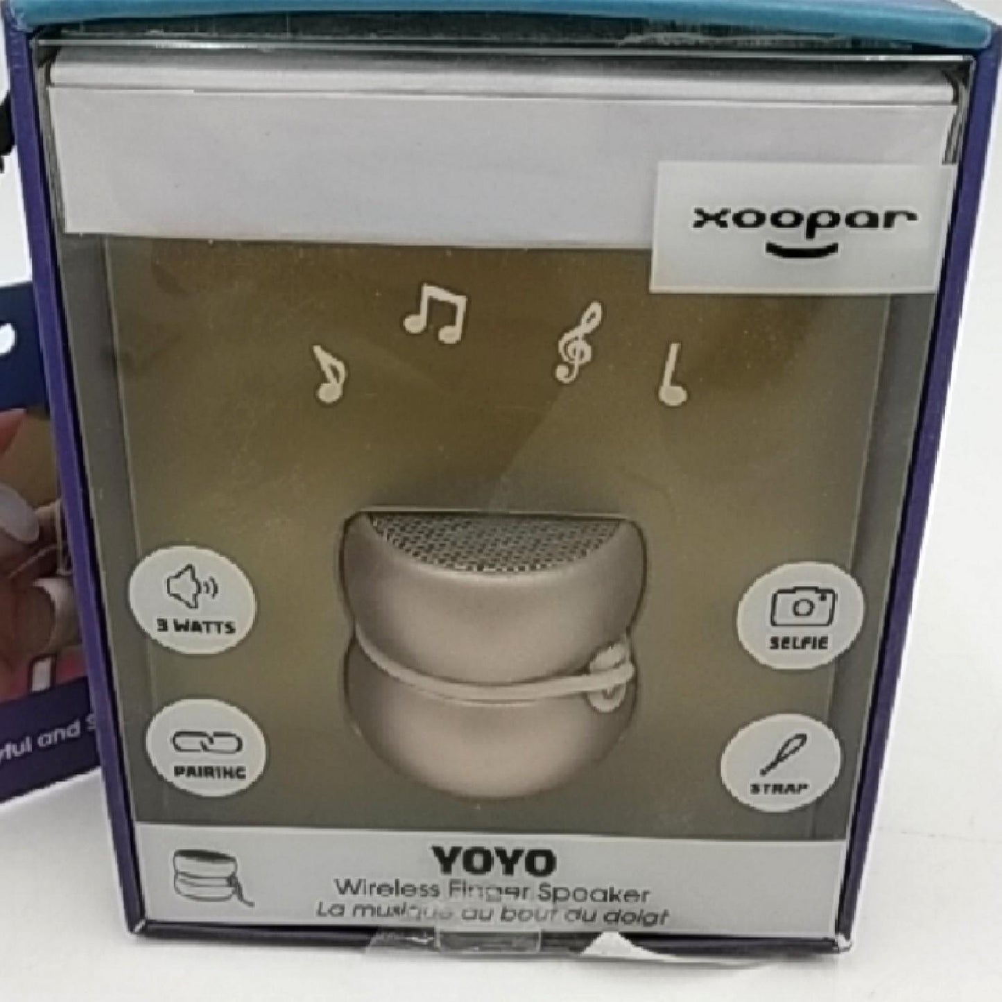 Xoopar Ultrakompakter Mini Bluetooth Lautsprecher Yoyo-Lautsprecher - Leistungsstarker 3 Watt Lautsprecher - Nomadic-Lautsprecher mit 4 Stunden Autonomie - Format Lautsprecher 3 cm (Gold, Stereo)