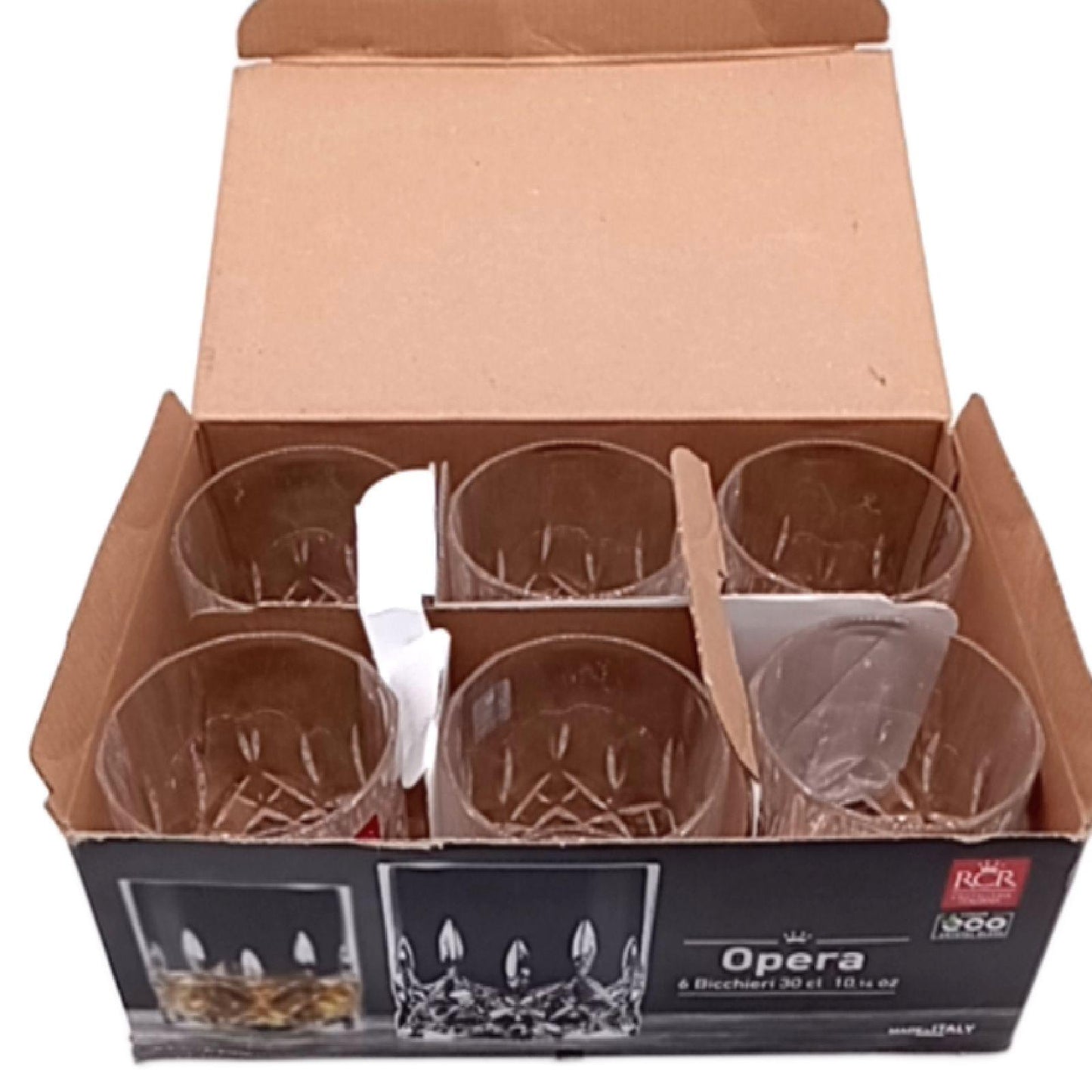 Loren Home Trends Trinkgläser Glas Geschirr Opera Double Old Fashion elegant transparent Set 6 Stück