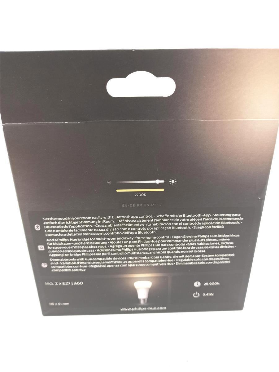 Philips Hue Connected LED Lampe E27 warmweiß 2er Pack smarte Beleuchtung A67