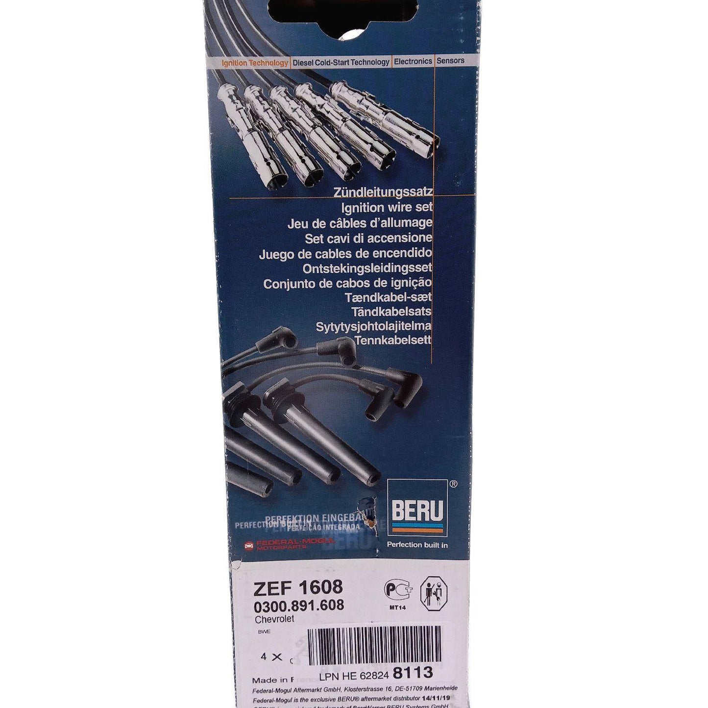 Beru Zündleitungssatz Autoersatzteile 0300891608 kompatibel für Motor Zündung System
