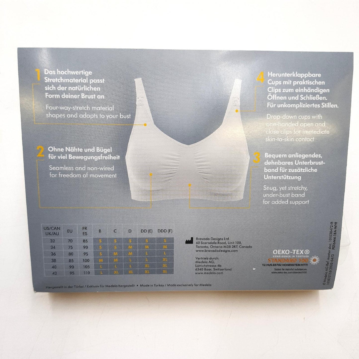 Medela Still BH Schwangerschafts BH Weiß L Damen Unterwäsche BH Still stillen Komfort