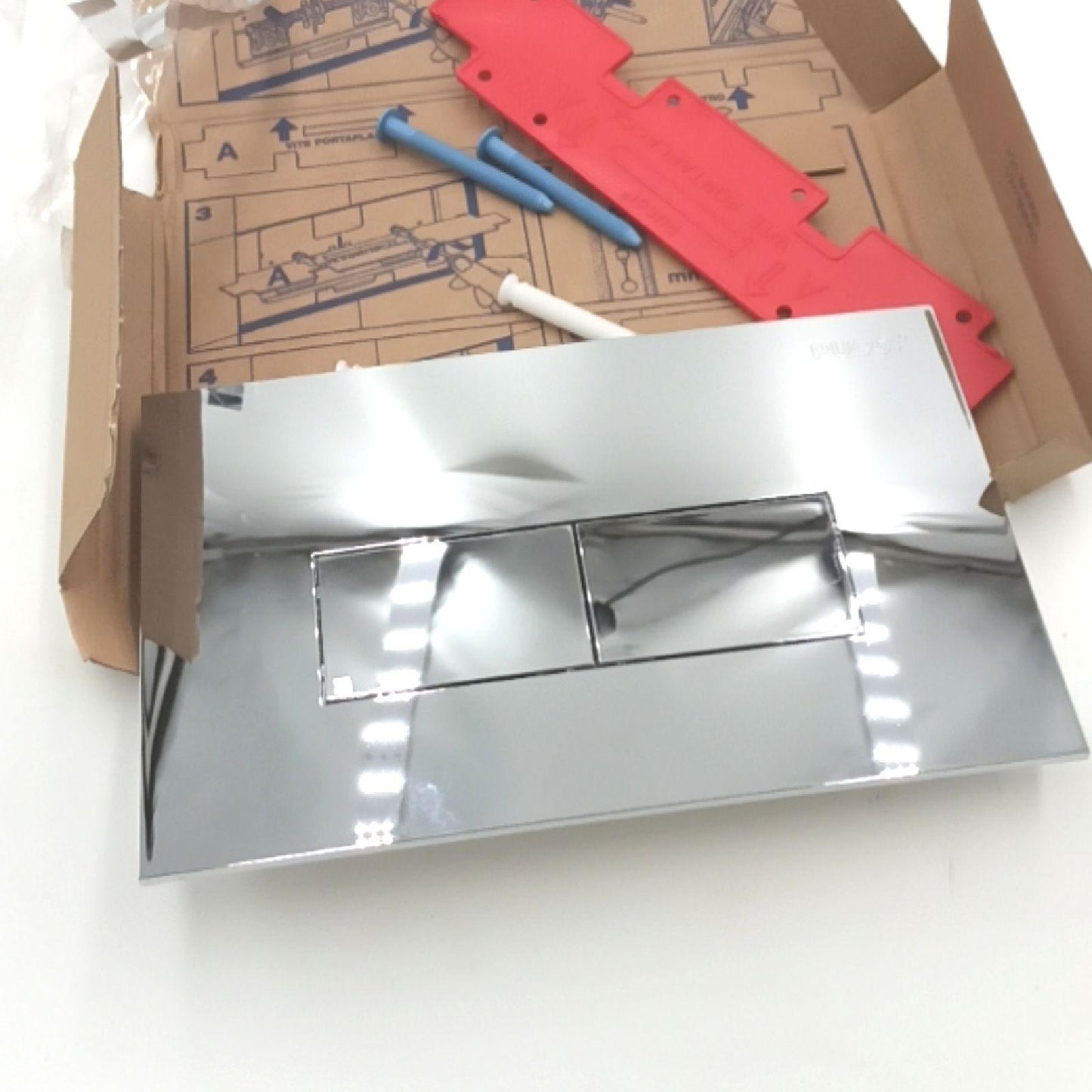 PUCCIPLAST 0562 Chromplatte MOD. Linie für Einbaukasten Eco Pucci, Chrom, einzigartig