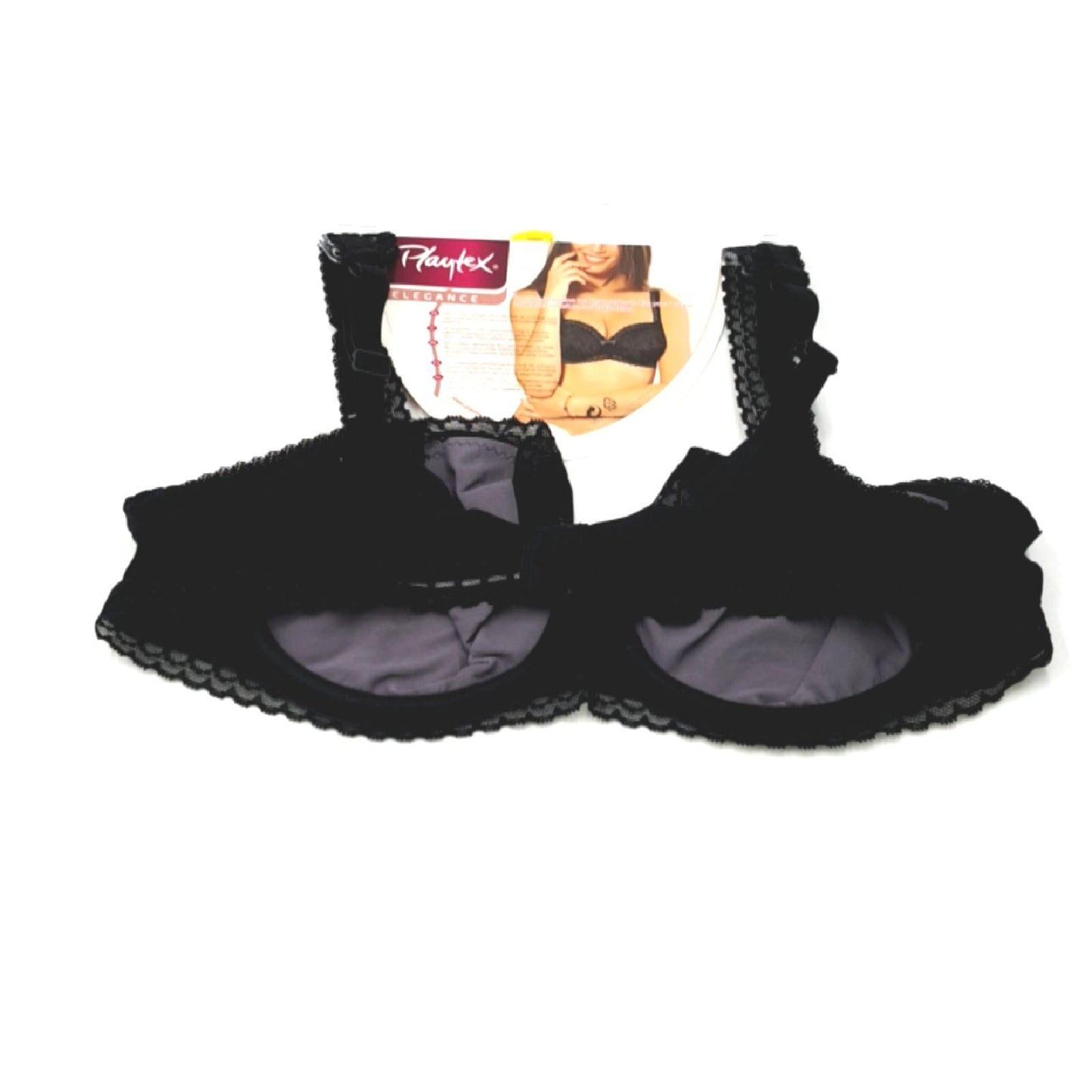 Playtex Damen BH Bügel BH Schwarz 90C Eleganz Komfort unsichtbar
