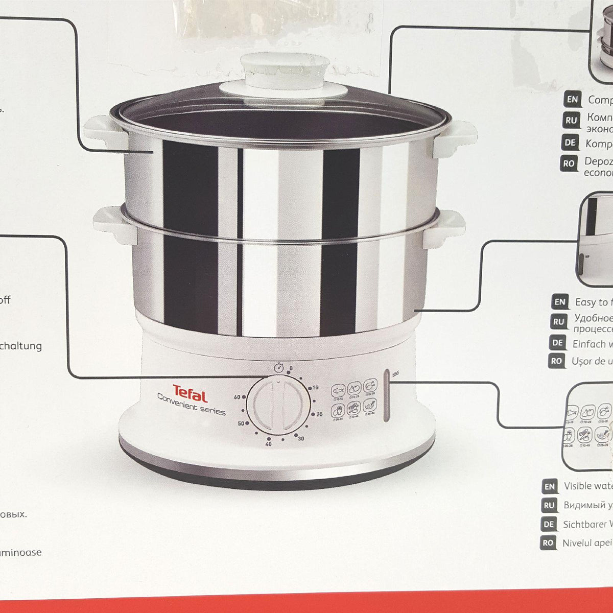 Tefal Dampfgarer Küchengeräte Dampfgarer VC1451 Leistung Timer