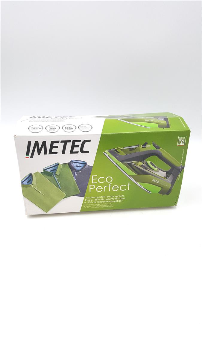 Imetec Eco Perfect Dampfbügeleisen, hervorragende Ergebnisse mit -0.35 Wasserverbrauch und -0.25 Energieverbrauch, Pro Ceramic beschichtete Sohle, dreifacher Kalkschutz, 2400 W
