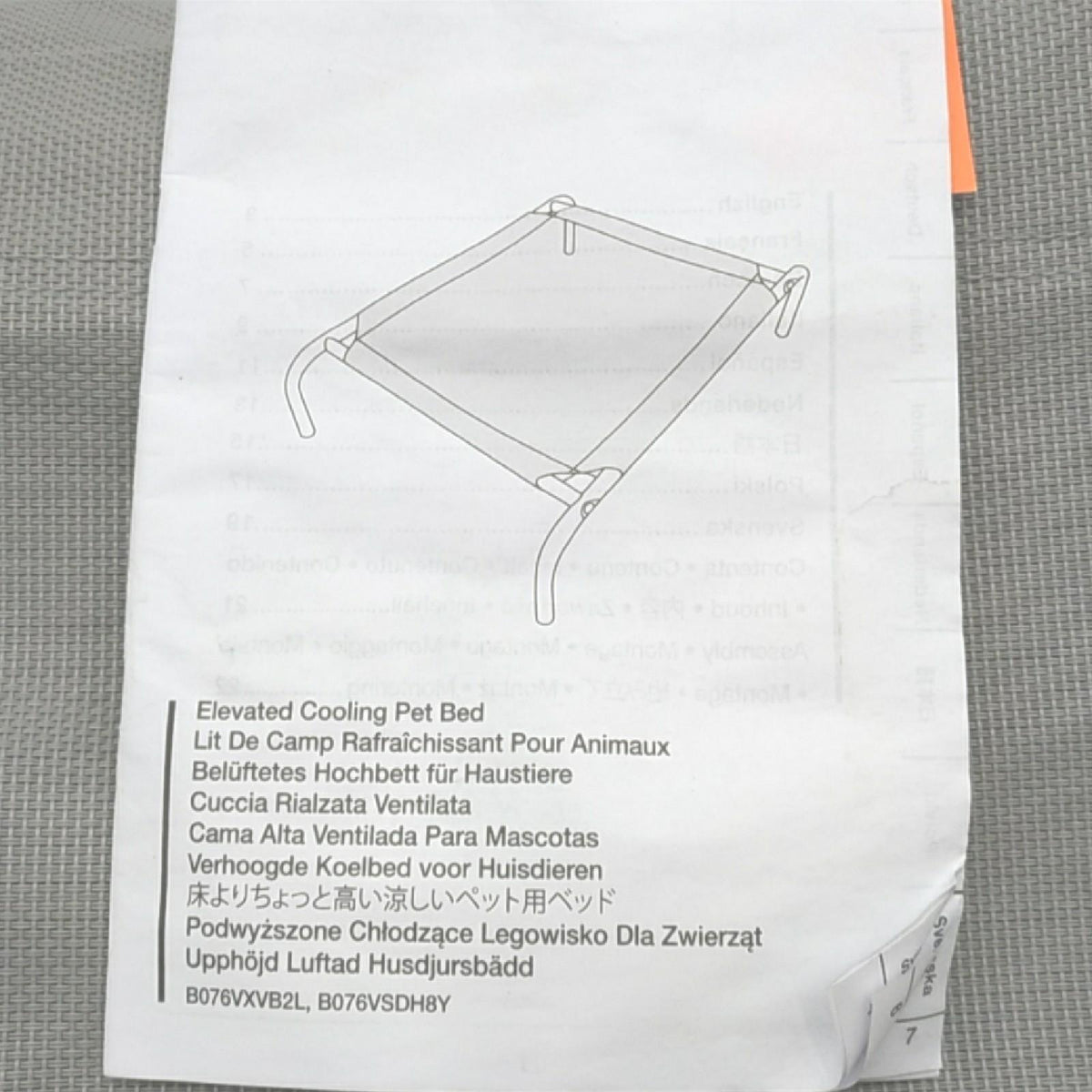 Amazon Basics Hochbett für Haustiere aus erfrischendem Stoff grau Größe L 130 x 80 x 19 cm