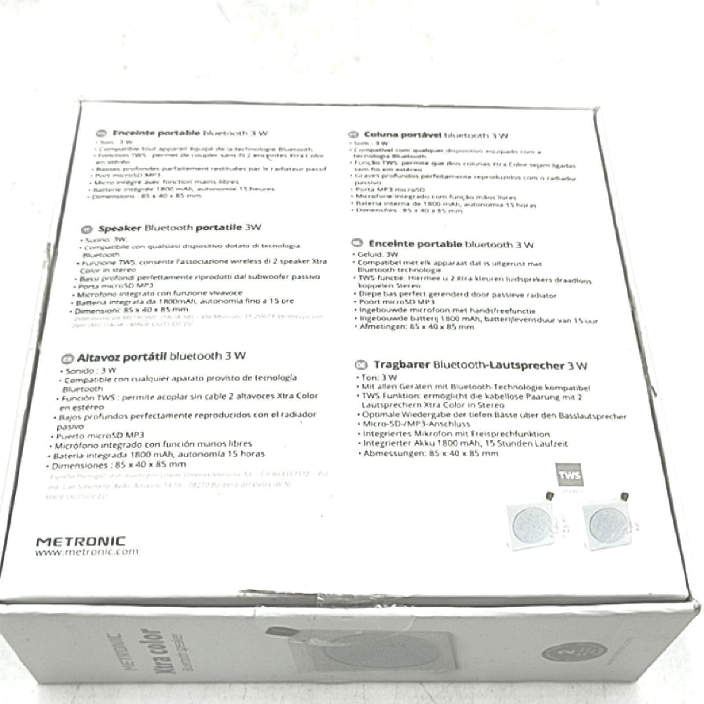 Metronic Tragbarer Lautsprecher Audio Xtra Color Bluetooth 3 Watt tragbar klein handlich