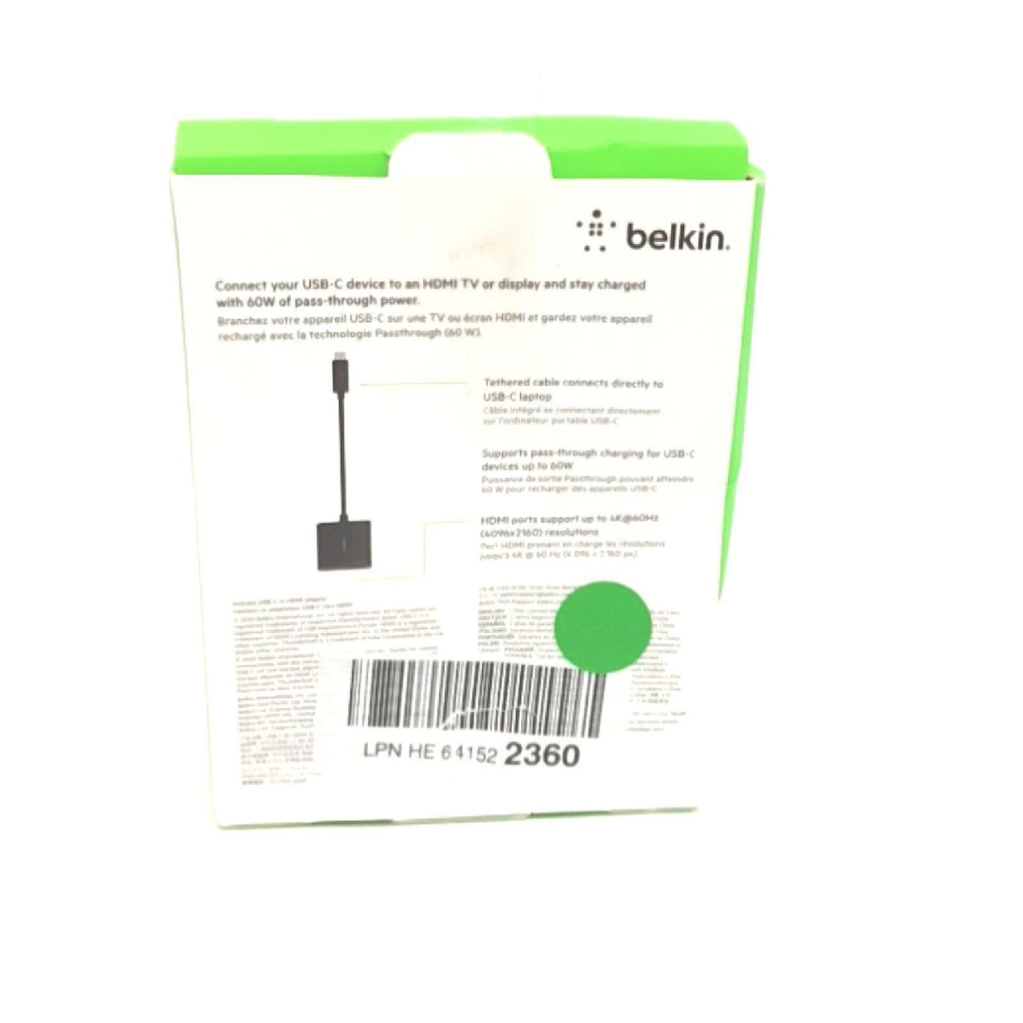 Belkin Adapter Kabel Verbindung USB C auf HDMI 4K UHD Video hohe Auflösung